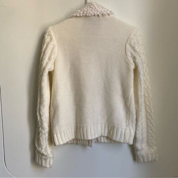 Jessica Simpson Vicky Cable Knit Sweater Moto Jacket S - Picture 5 of 5